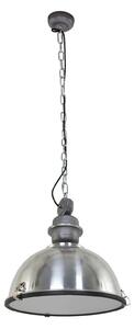 Steinhauer Bikkel viseča luč, Ø 42 cm, jeklene barve, kovina, steklo, E27, zatemnjen, Kovinska, Kuhinja, Kovina, Industrijski dizajn