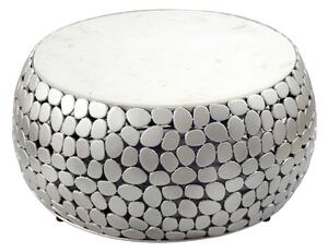 KLUBSKA MIZA, 66/32/66 cm srebrne barve