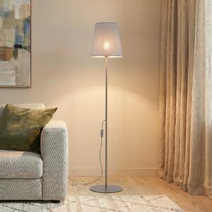 TK Lighting Stojna svetilka Elizabeth, pesek/bež, lan, višina 152 cm, E27, Bež, Dnevna soba / jedilnica, Tkanine / tekstil, Sodobni