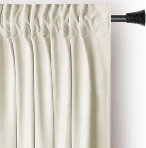 Kremno bela žametna zavesa za delno zatemnitev 140x245 cm Pleat – Restilo