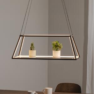 Lucande LED viseča svetilka Mensola, črna, aluminij, 75 cm