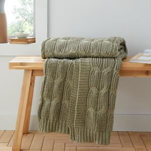 Zelena pletena odeja 130x170 cm Chunky Marl Knit – Catherine Lansfield