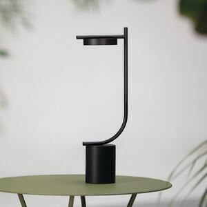 GRUPA LED namizna svetilka na baterije Igram, črna, 40 cm, IP44, zatemnjen, Črna, Dnevna soba / jedilnica, Aluminij, Dizajn
