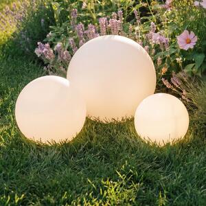 Lindby LED solarne svetilke Lago, komplet 3, globusi, zemeljski trn, bela, Bela, Plastika, Sodobni, Zunanji globus