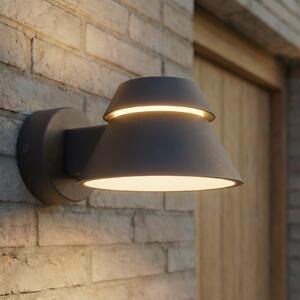 Lucande LED-stenna svetilka za zunanjo uporabo Moena, črna, kovinska, IP44, Črna, Aluminij, Sodobni