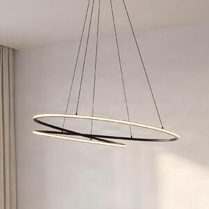 Lucande LED viseča svetilka Gavril, 100 cm, črna, z možnostjo zatemnitve, zatemnjen, Črna, Dnevna soba / jedilnica, Kovina, Sodobni