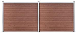 VidaXL Komplet ograjnih panelov WPC 353x146 cm rjav