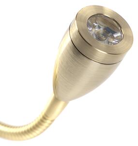 Stenska svetilka v slogu art deco zlata z USB in gibljivo roko - Brescia Combi