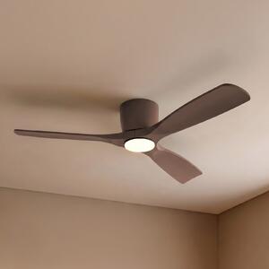 Lucande Smart LED stropni ventilator Moneno, rjav, DC, Tuya, zatemnjen, Rjava / rjasta, Dnevna soba / jedilnica, Kovina, Sodobni