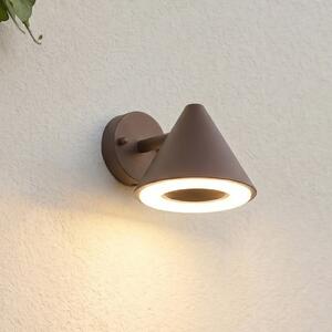 Lindby LED-zunanja stenska svetilka Soran, rjava, kovinska, IP44, Rjava / rjasta, Kovina, Sodobni