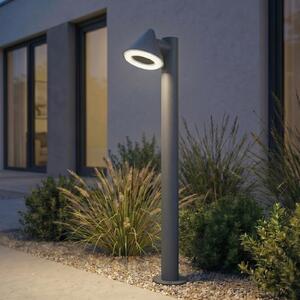 Lindby LED-ulična svetilka Soran, črna, 100 cm, kovinska, IP44, Črna, Kovina, Sodobni