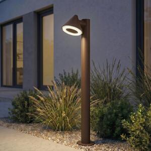 Lindby LED-ulična svetilka Soran, rjava, 100 cm, kovina, IP44, Rjava / rjasta, Kovina, Sodobni