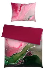 OBOJESTRANSKA POSTELJNINA 140/200 cm saten pink