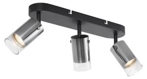 Sodobni stropni reflektor Gunmetal 3-luči vrtljiv in nastavljiv - Drain