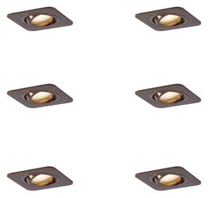 Komplet 6 okroglih vgradnih reflektorjev temno bronaste barve GU10 50mm IP44 - Alberto