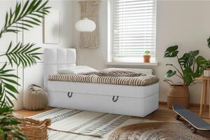 POSTELJA Z VZMETNICO 90 cm x 200 cm , les, tekstil, leseni material siva
