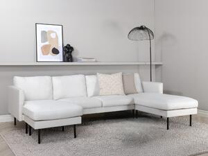 Kotna garnitura Dallas F102, Beige, Črna, 262x164x80cm, Noge: Kovina