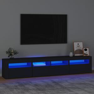 VidaXL TV omarica z LED lučkami črna 210x35x40 cm