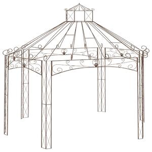 VidaXL Vrtni paviljon antično rjav 558x350x408 cm železo