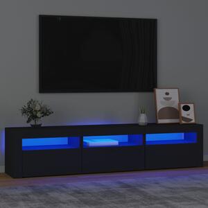 VidaXL TV omarica z LED lučkami črn 180x35x40 cm