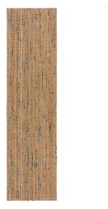 Ročno tkan tekač iz jute v naravni in modri barvi 60x300 cm Jute Boucle Blue – Flair Rugs