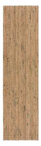 Obojestranski ročno tkan tekač iz jute v naravni in zeleni barvi 60x230 cm Jute Boucle Green – Flair Rugs