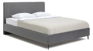 Siva oblazinjena zakonska postelja z letvenim dnom 160x200 cm Noira Slim – Bonami Selection