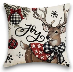 Božična prevleka za vzglavnik DEER WISH 45x45 cm, bež