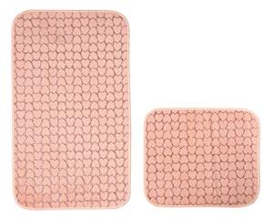Rožnate kopalniške preproge v kompletu 2 ks 60x100 cm Heart – Mila Home