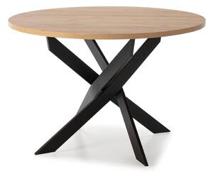 Okrogla jedilna miza z mizno ploščo v hrastovem dekorju 120x120 cm Ther – Marckeric