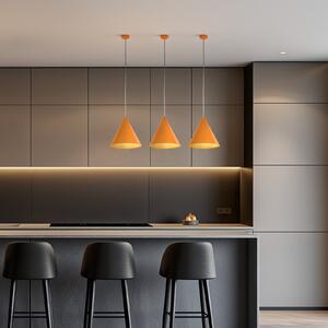 TK Lighting Visoka svetilka Cono, 1-žarnica, Ø 25 cm, oranžna, E27, zatemnjen, Oranžna, Dnevna soba / jedilnica, Kovina, Sodobni