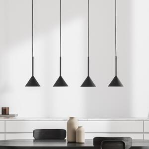 TK Lighting Visoka svetilka Cono Mini, 4-žarnica, črna GU10, zatemnjen, Črna, Dnevna soba / jedilnica, Kovina, Sodobni