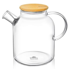 Čajnik z bambusovim pokrovom, Steklo, 1600ml
