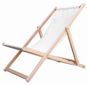 Zložljiv lesen ležalnik - Relax - bel