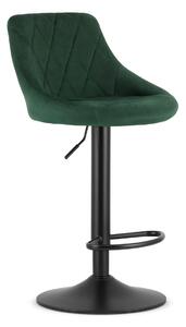 PROMOCIJA Zelena barska stolica VELVET KAST s črno nogo II. kakovost