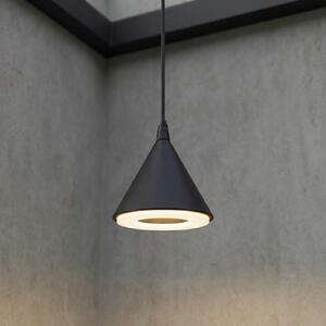 Lindby LED-zunanja obesna svetilka Soran, premer 15 cm, črna, IP44, Črna, Kovina, Sodobni