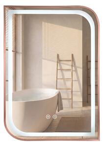 Stensko ogledalo LED ZONE 70x50 BRUSH ROSE GOLD