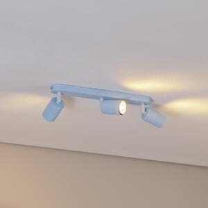 TK Lighting Stropna svetilka Livia, svetlo modra, 52 cm, 3-krilna, kovina, GU10, zatemnjen, Modra, Otroška soba, Kovina