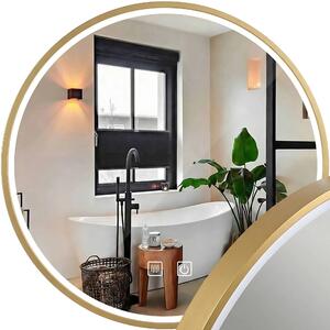 Stensko ogledalo LED 50cm MMJ BRUSH GOLD