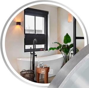 Stensko ogledalo LED 50cm MMJ BRUSH SILVER