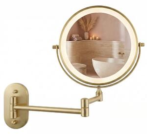 Stensko ogledalo LED Glow Brush Gold