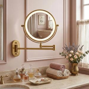 Stensko ogledalo LED Glow Old Gold