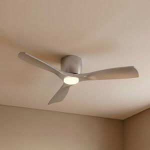 Lucande pametni LED stropni ventilator Moneno, srebrn, DC, Tuya, zatemnjen, Kovinska, Dnevna soba / jedilnica, Kovina, Sodobni