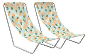 Komplet 2 zložljivih ležalnikov za plažo SAND PINEAPPLE
