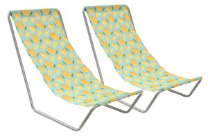 Komplet 2 zložljivih ležalnikov za plažo SAND LEMON