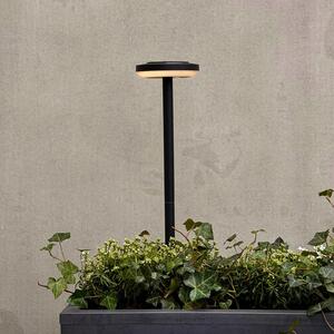 Dyberg Larsen LED-sončna ulična svetilka Otera 50 cm, s kolom za zabijanje v, Črna, Aluminij, Sodobni, Solarne luči