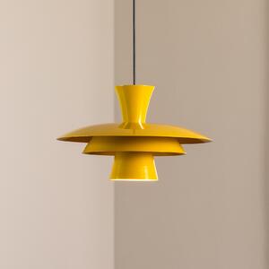 Luminex Visoka svetilka Plato, gorčično rumena, kovina, Ø 38 cm, E27, zatemnjen, Rumena, Dnevna soba / jedilnica, Kovina, Sodobni