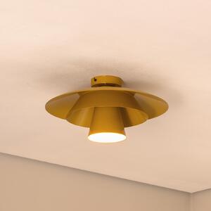 Luminex Stropna svetilka Plato, gorčično rumena, kovina, Ø 38 cm, E27, zatemnjen, Rumena, Dnevna soba / jedilnica, Kovina, Sodobni