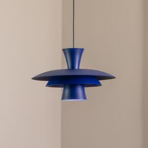 Luminex Visoka svetilka Plato, temno modra, kovina, Ø 38 cm, E27, zatemnjen, Modra, Dnevna soba / jedilnica, Kovina, Sodobni