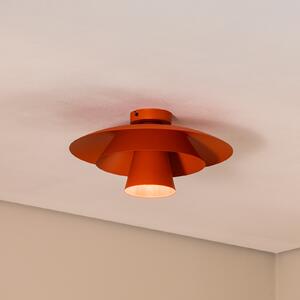 Luminex Stropna svetilka Plato, oranžna, kovina, Ø 38 cm, E27, zatemnjen, Oranžna, Dnevna soba / jedilnica, Kovina, Sodobni